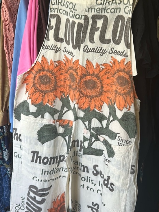 Vintage sack Pants - SUNFLOWER SACK OVERALLS NWOT sz OS